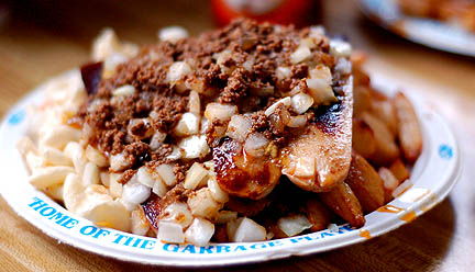 I had my garbage plate with white hots, also a Rochester staple food. , New York Food