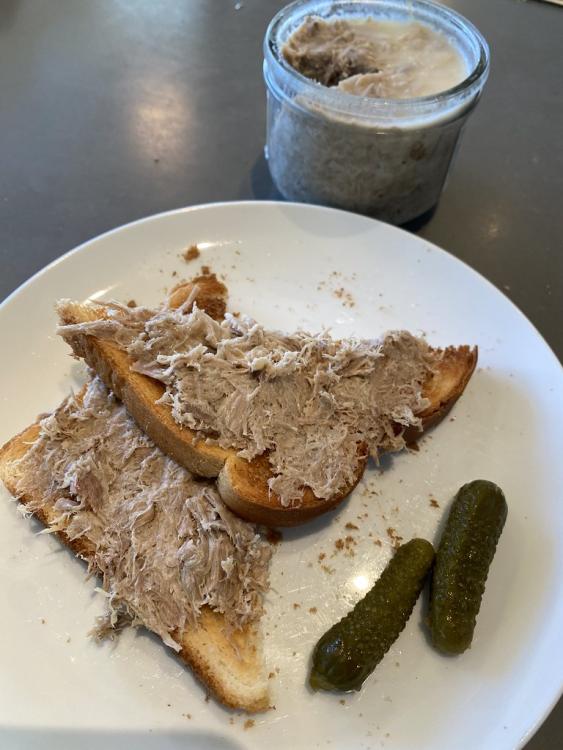 Homemade goose rillettes