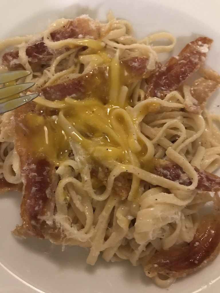 Carbonara with home-cured guanciale