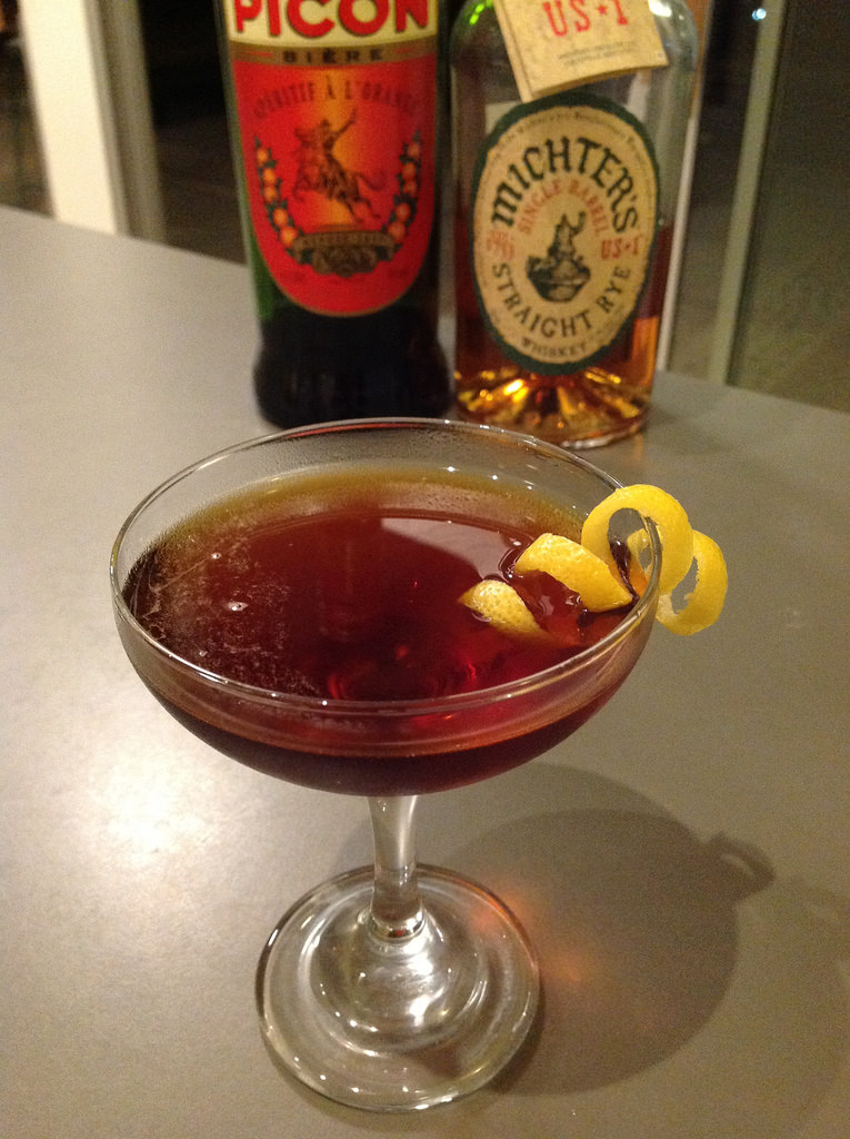 Liberal cocktail (George J. Kappeler, 1895) with Mitcher's straight rye whiskey, Picon, gomme syrup #cocktail #cocktails #craftcocktails #rye #whiskey #picon #martinsindex