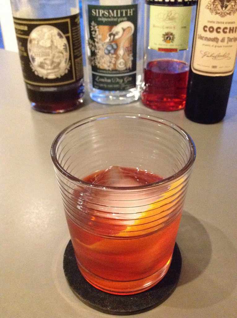 Nolita (Christian Siglin) with Sipsmith London dry gin, Campari, Cocchi vermouth di Torino, St. George coffee liqueur #cocktail #cocktails #campari #gin #negroni