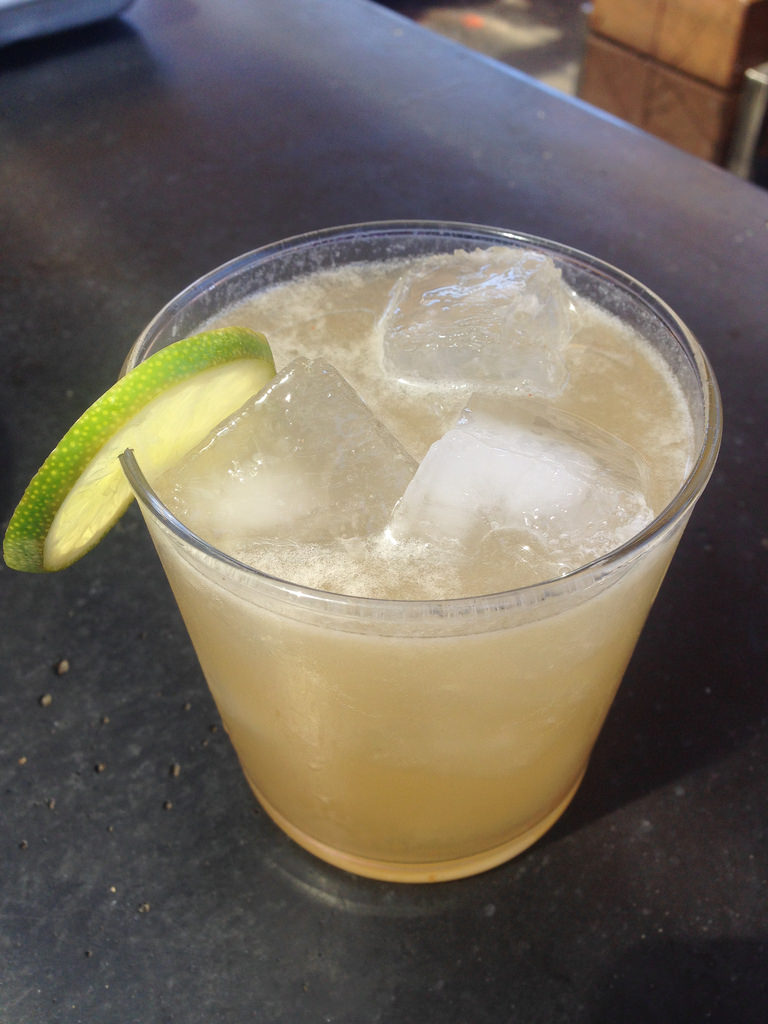 Hot Mess at The Crack Shack: mexcal, Ancho Reyes, grapefruit, lime, honey