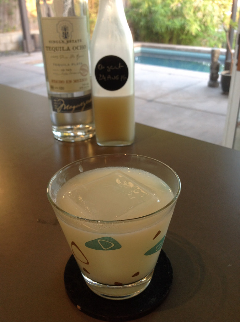 Infante (Giuseppe Gonzalez) with Tequila Ocho Plata 2014, lime juice, homemade orgeat, orange blossom water #cocktail #cocktails #craftcocktails #bartenderschoiceapp #tequila #orgeat
