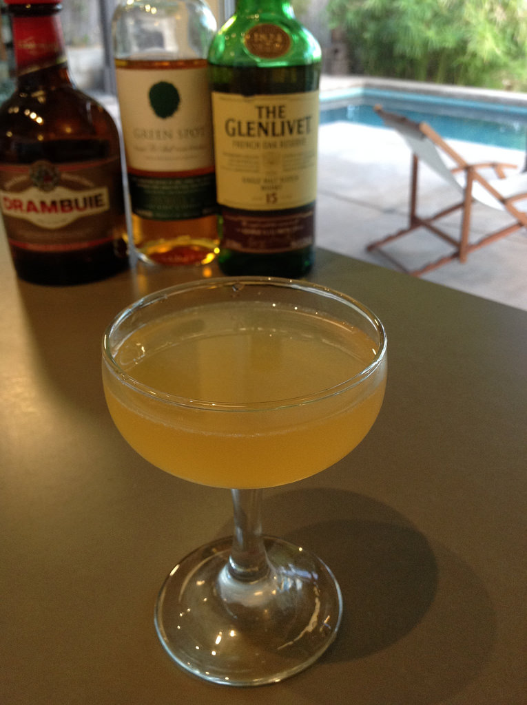 Lake George (Brian Shebairo) with Green Spot Irish whiskey, Glenlivet 15 year Scotch whisky, Drambuie, lemon juice #PDT #scotch #whiskey #whisky #irishwhiskey #drambuie #brianshebairo #cocktail #cocktails #craftcocktails