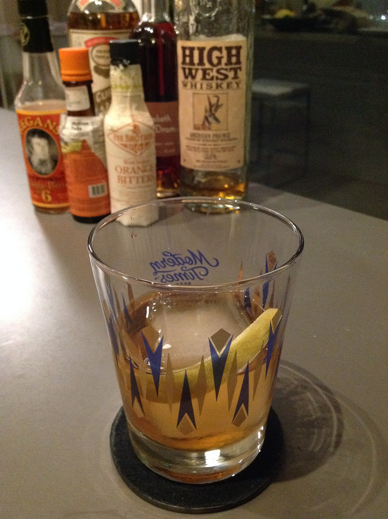 The Sherpa with High West American Prairie bourbon whiskey, St. Elizabeth allspice dram, Pierre Ferrand dry curaçao, orange bitters #cocktail #cocktails #craftcocktails #bourbon #whiskey #regardingcocktails #sashapetraske