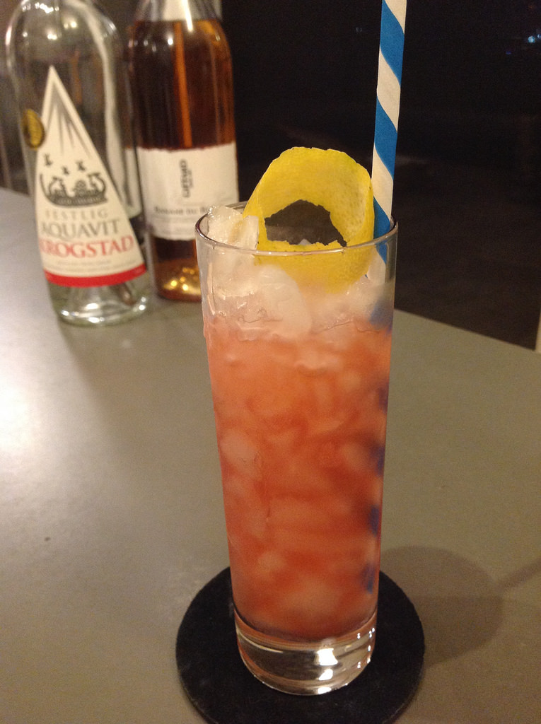 The Danish Fly (Nick Detrich) with Krogstad aquavit, Giffard banane du Bresil, lemon juice, grenadine