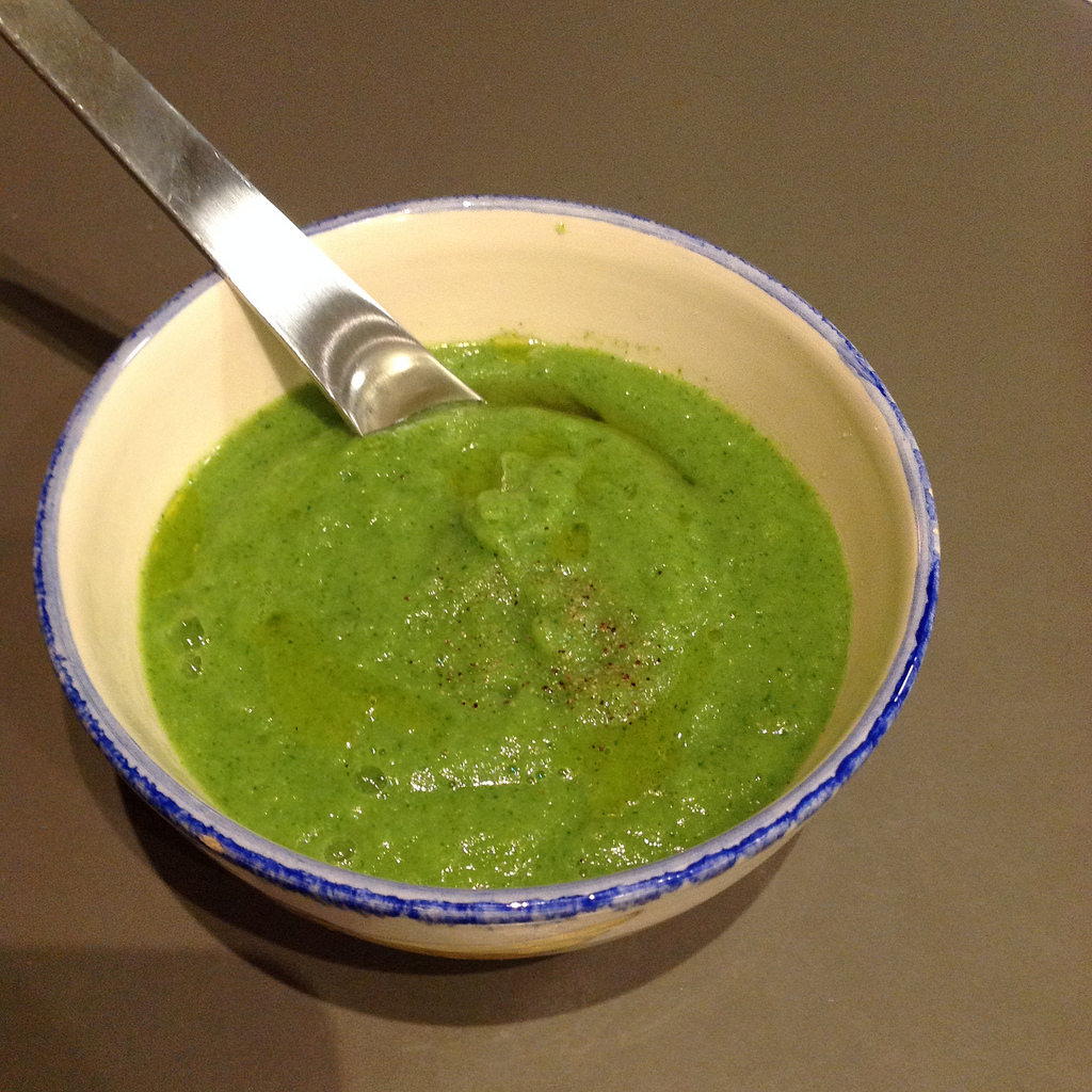 Gordon Ramsay's broccoli soup with goat cheese