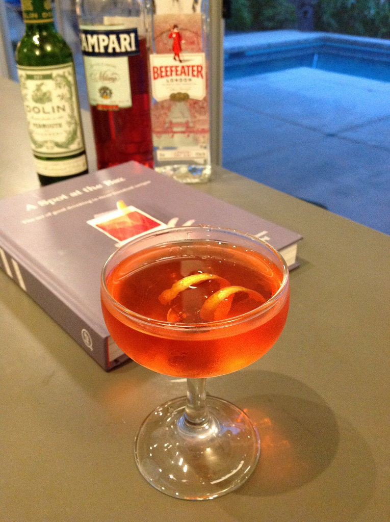 Cardinal with 1.5 oz Beefeater London dry gin, 0.75 oz Campari, 0.75 oz Dolin dry vermouth #cocktails #cocktail #craftcocktails #aperitif #campari #gin #londondrygin #aspotatthebar
