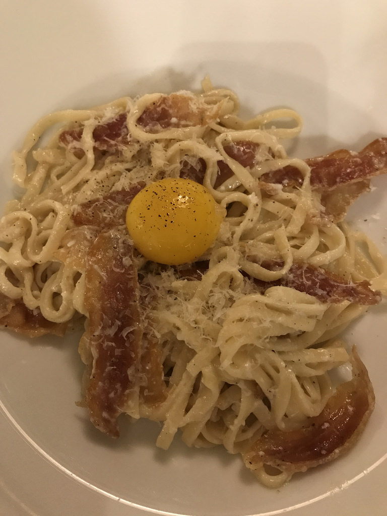 Carbonara with home-cured guanciale