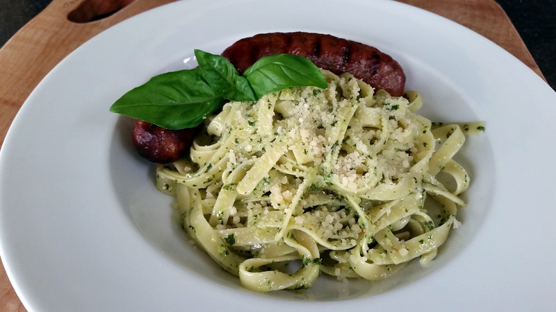 Fettucine%20Pesto%20with%20grilled%20sau