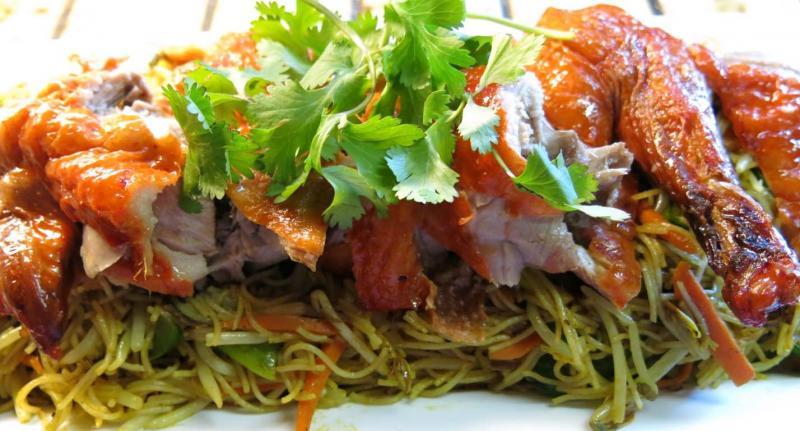 peking duck and Singapore rice noodles.jpg