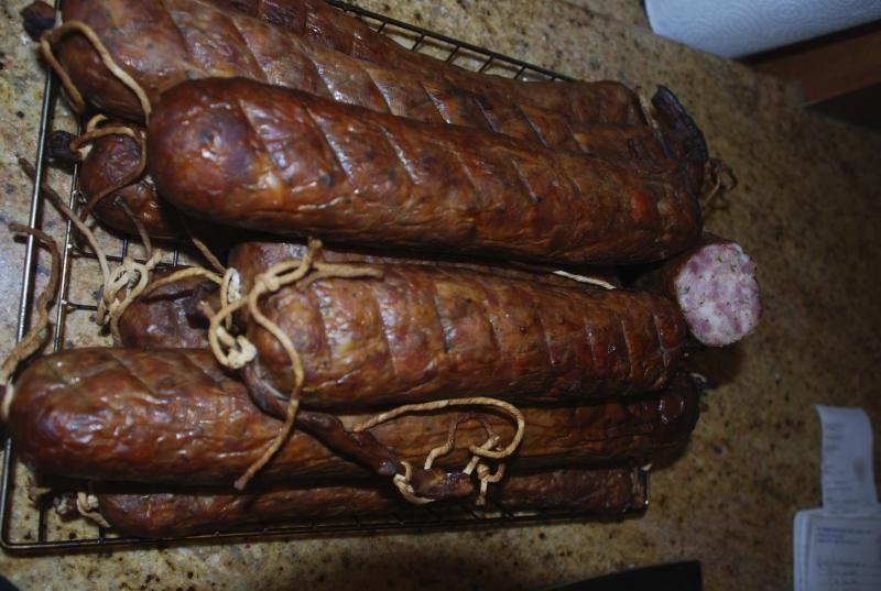 Andouille sausages after smoking.jpg
