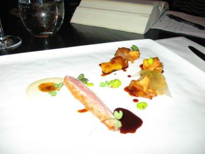 XO LE RESTAURANT, MONTREAL - Gaspor Pork, Sweet potato gnocchi, black garlic purée.jpg