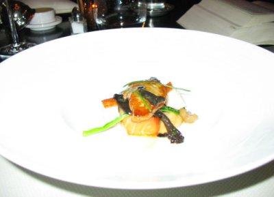 XO LE RESTAURANT, MONTREAL - Organic Salmon confit, Pan-Seared foie gras, Salsify purée.jpg