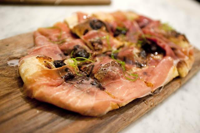 Fig and prosciutto pizza, rosemary crust, fig jam, gorgonzola, prosciutto - copyright Evan Sung.jpg