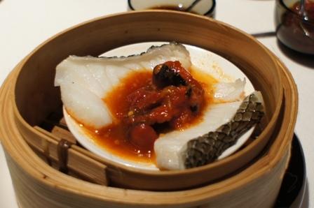 The China House - Steamed cod with squid and Shanghai chilli paste.JPG