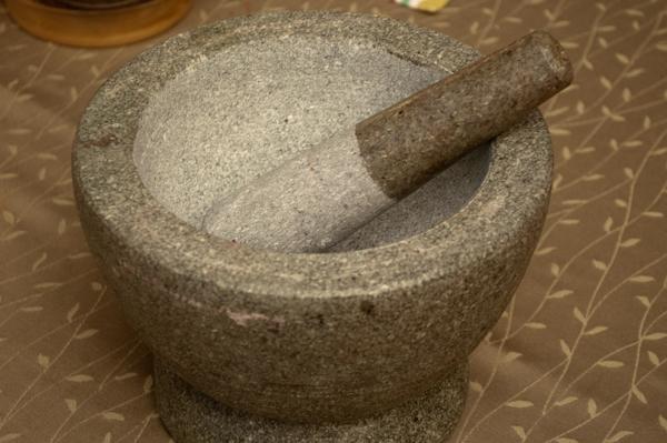 A mortar and pestle is non-negotiable