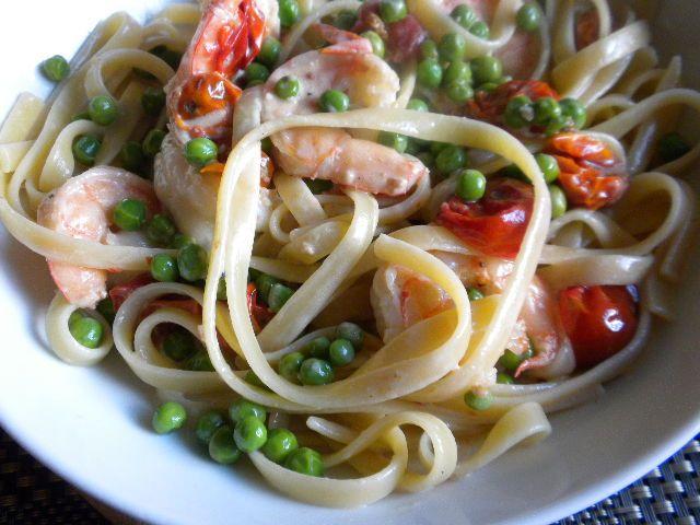 PASTA WITH SHRIMP SLOW ROASTED TOMATOES AND PEAS.jpg