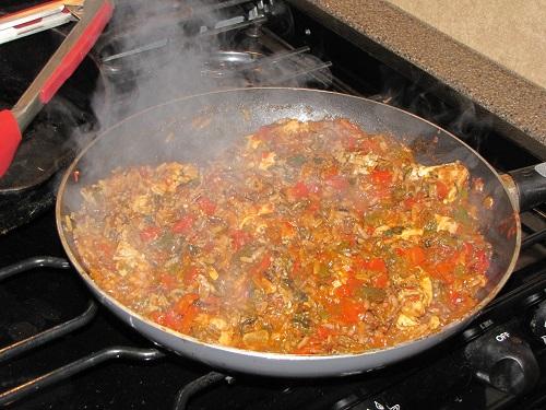 Chicken leftovers simmering stovetop.jpg