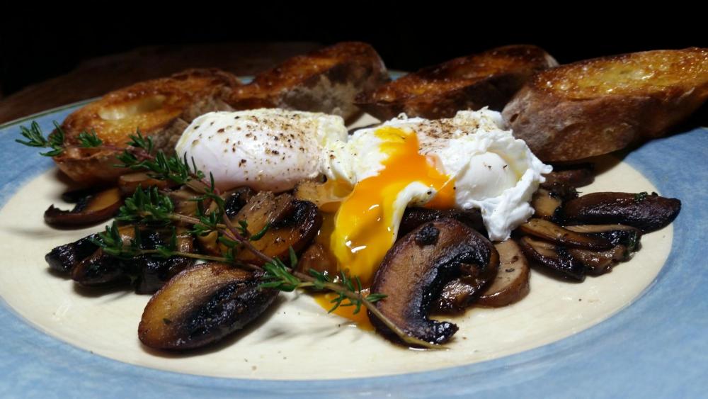 Poached eggs with mushrooms October  31st, 2016.jpg