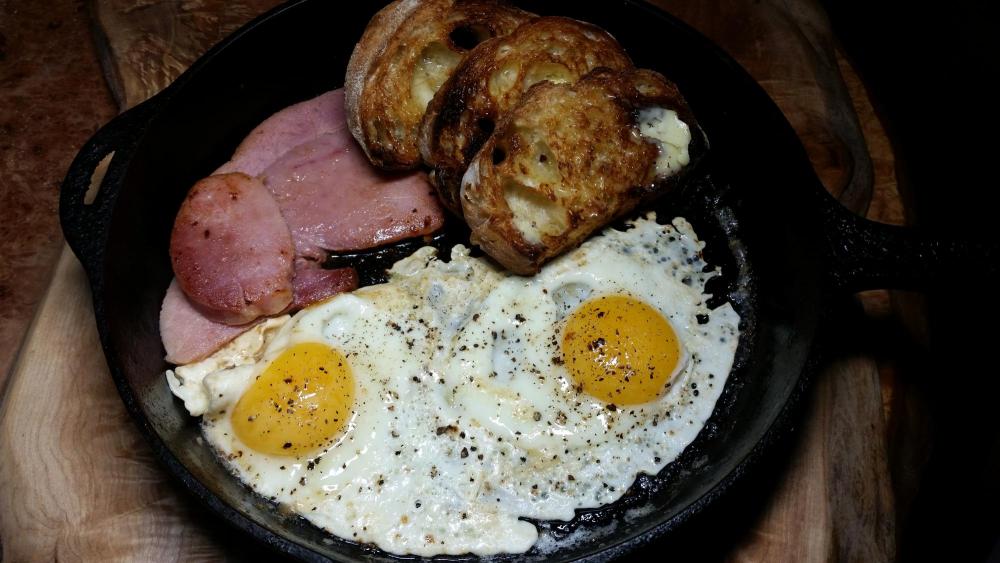 Skillet Breakfast Ham and eggs February 9th, 2017.jpg