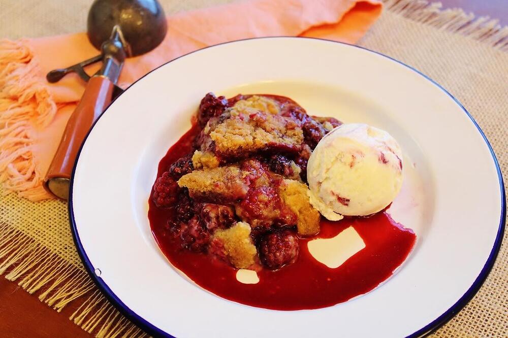 Marionberry Crisp with Tillamook Ice Cream.JPG