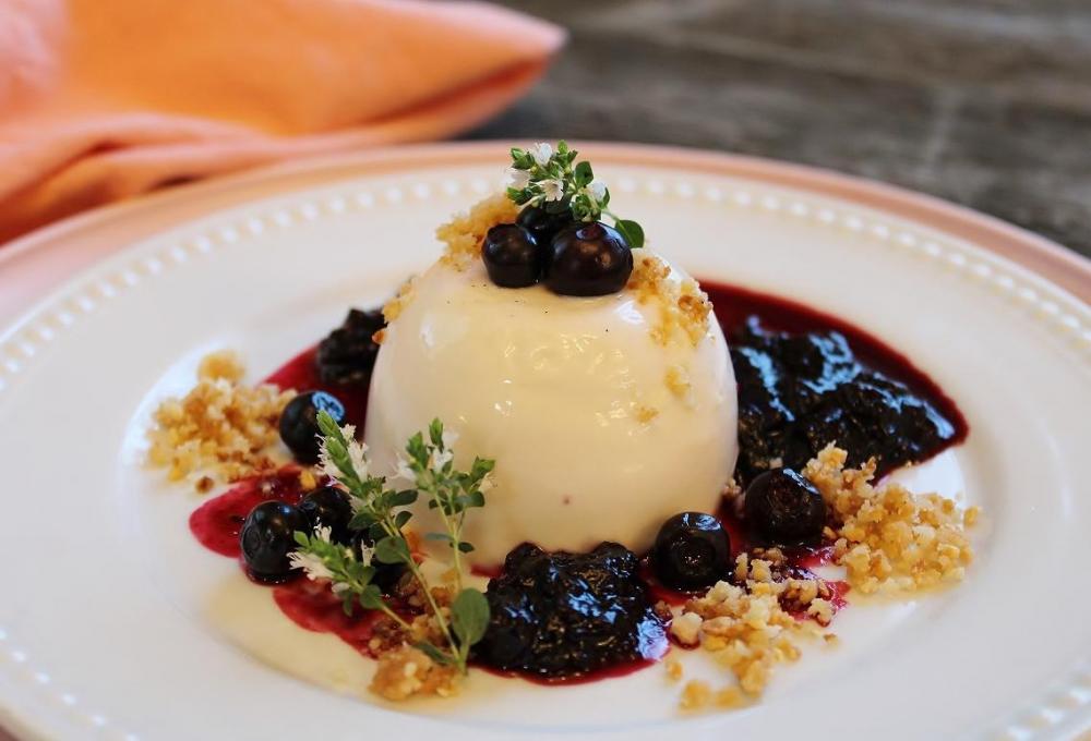Huckleberry Panna Cotta with Almond Crumble and Oregano Flowers - Copy.JPG
