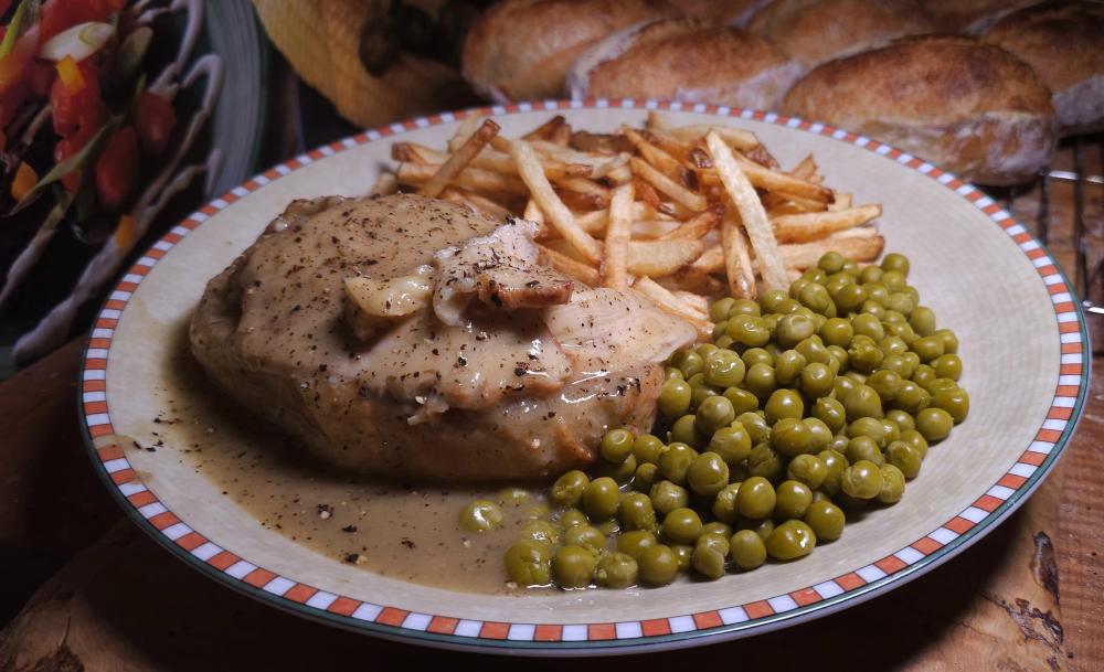 Hot Turkey Sandwich with homemade fries and canned peas Octoaber 5th, 2025.jpg